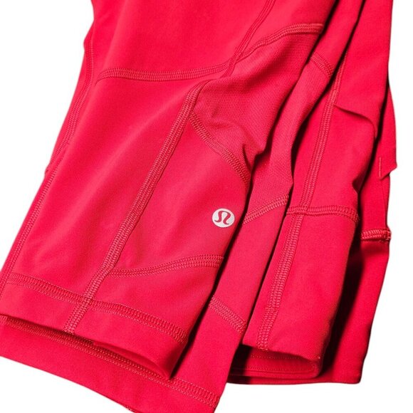 Lululemon Pace Rival Crop Size 10 Red 22" Full On Luxtreme Athletic Leggings - Picture 9 of 12
